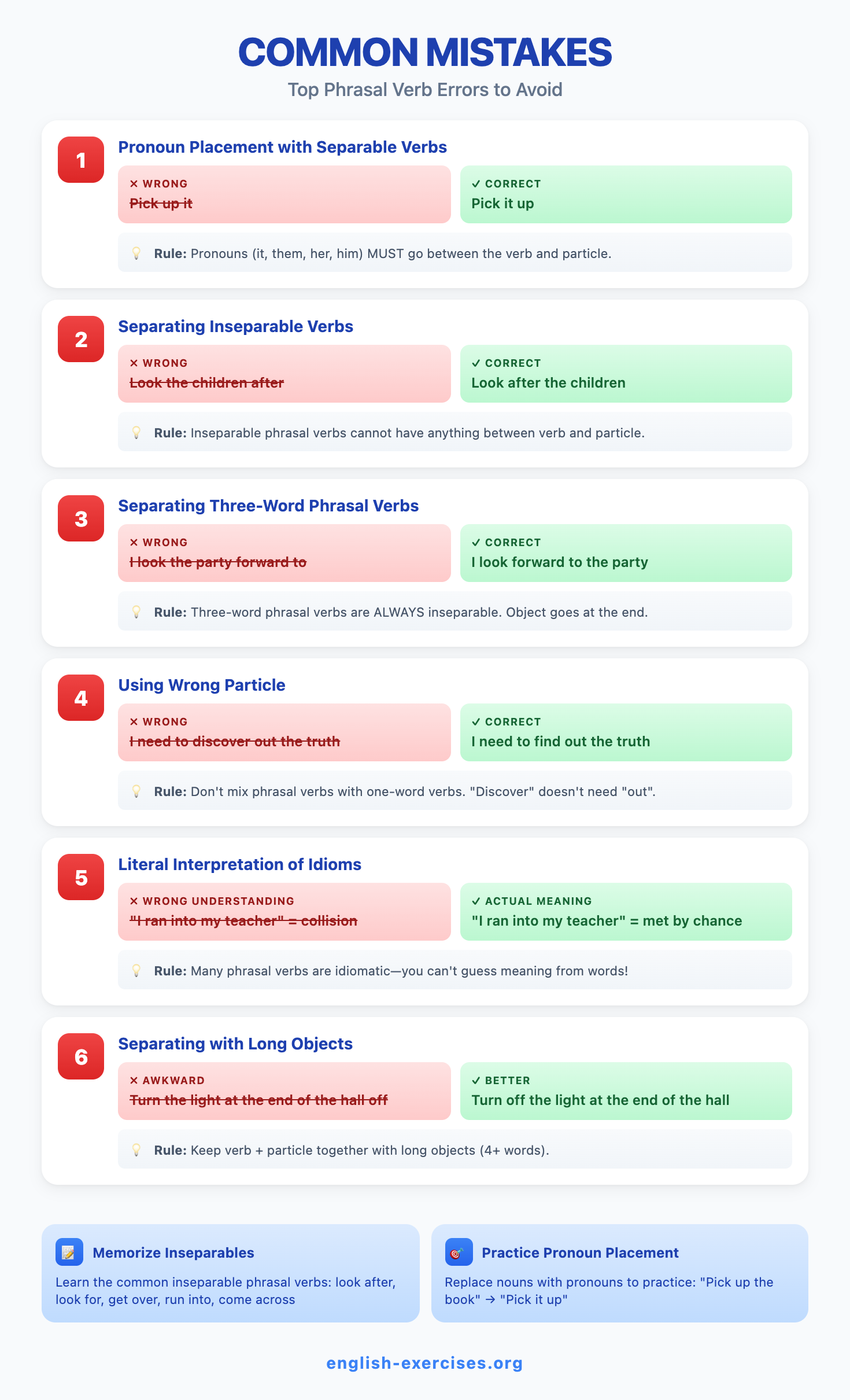 Common Phrasal Verb Mistakes to Avoid